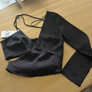 NWT Black Cut Out Zara Top